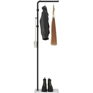 Metal Coat Rack Freestanding, 67”Coat Hanger Stand with 3 Hooks (Black)